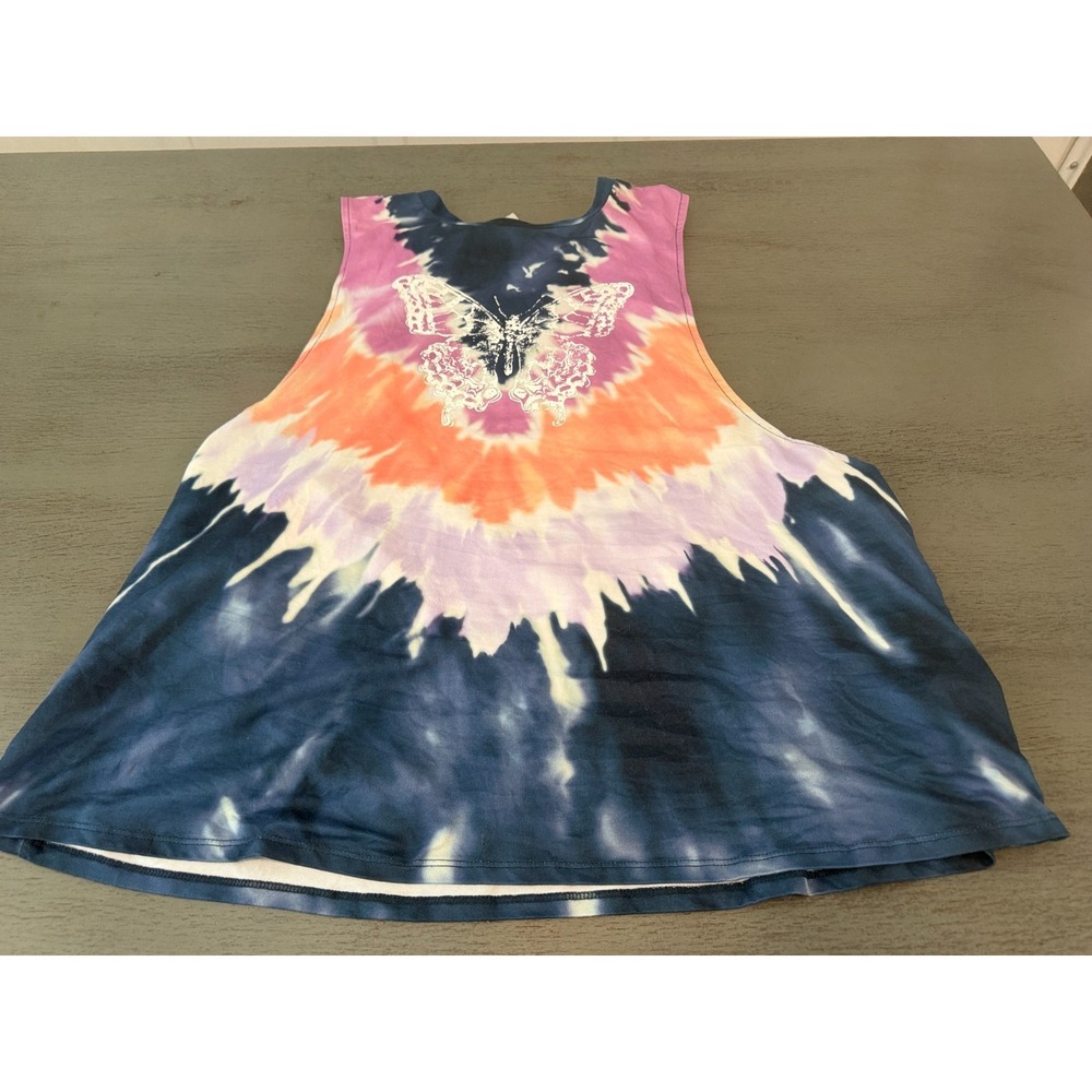 BUTTERFLY colorful  NO BOUNDARIES plus size tank top shirt XXXL 3X 21